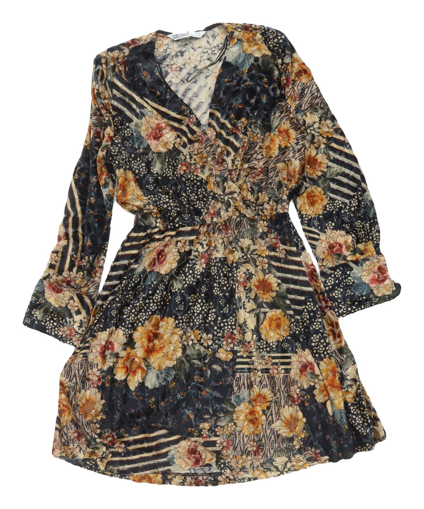 Zara Women's Multicoloured A-Line Floral Dress XS