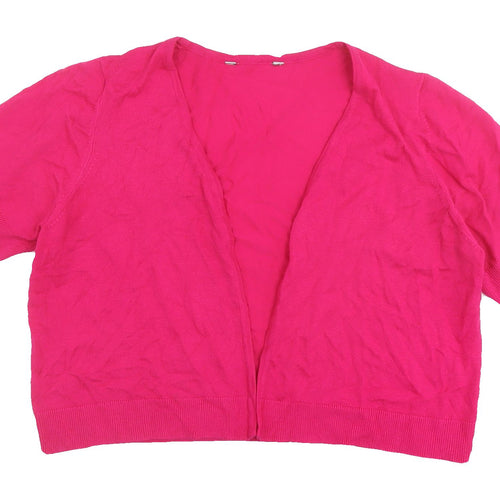 Bonmarché Women's Pink Short Sleeve Cardigan Size 16