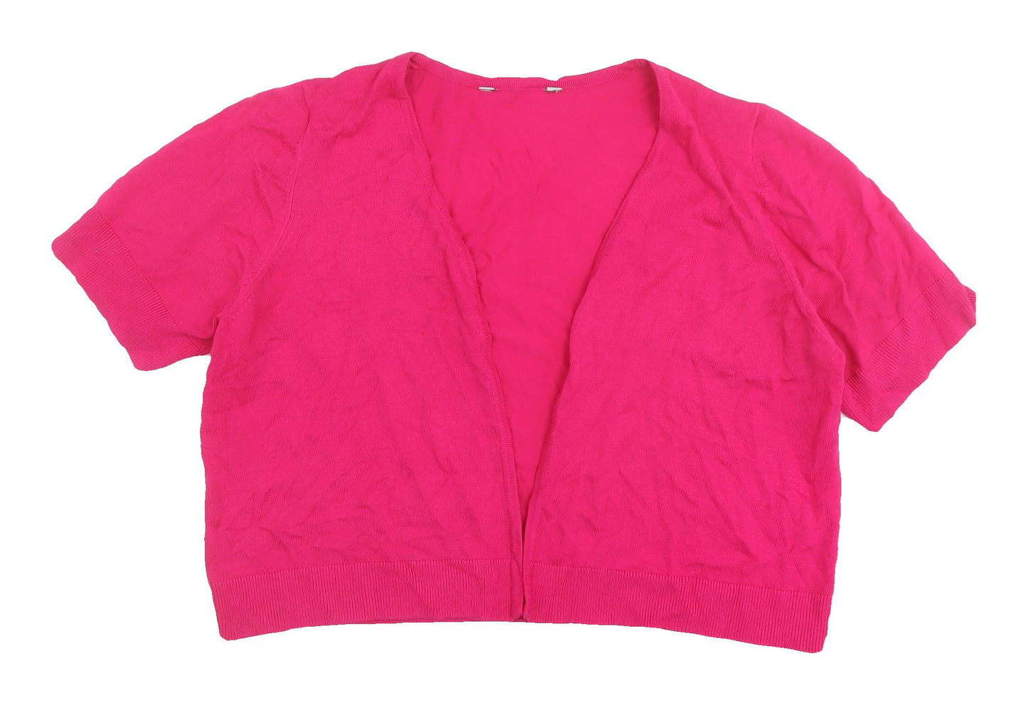 Bonmarché Women's Pink Short Sleeve Cardigan Size 16