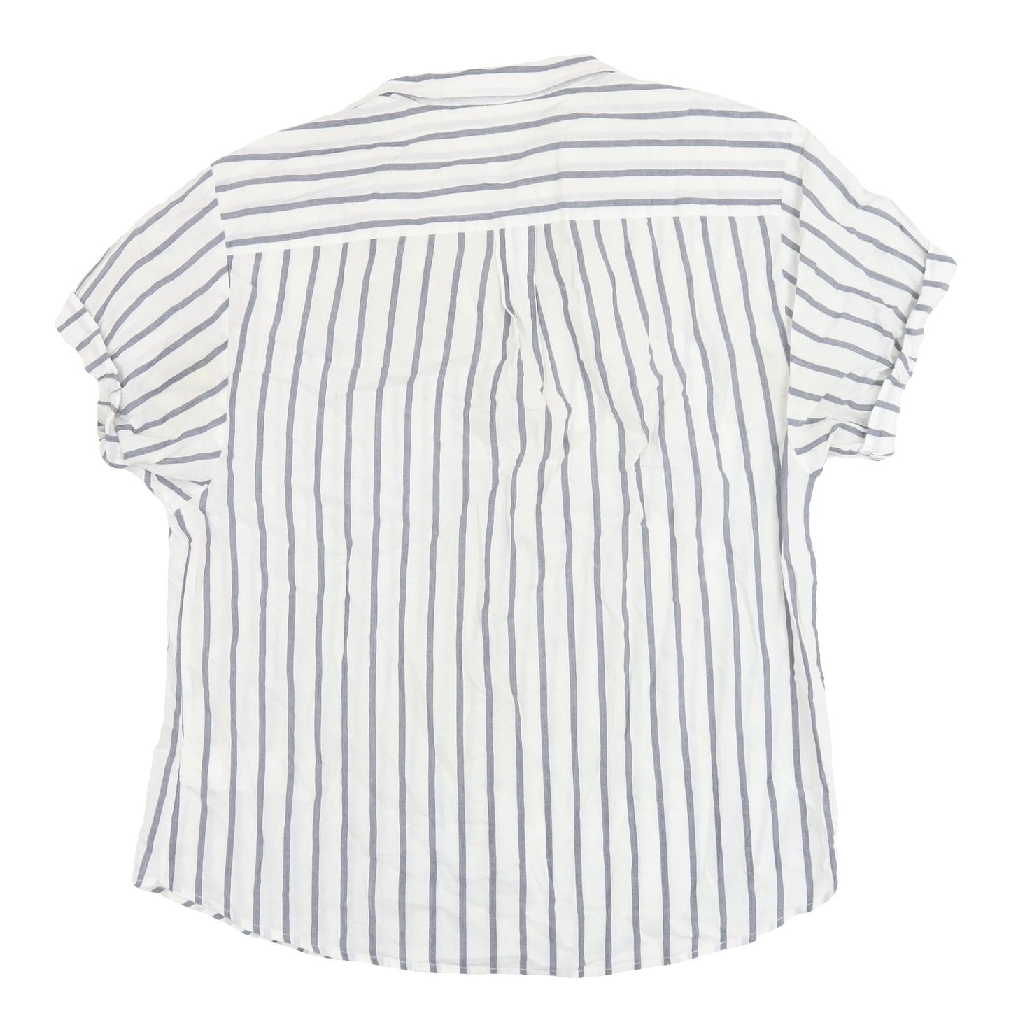 GAP Women's White Striped Button-Up Shirt - Size S