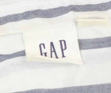 GAP Women's White Striped Button-Up Shirt - Size S