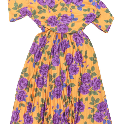 ASOS Women's Multicoloured Floral Midi Dress - Size 8