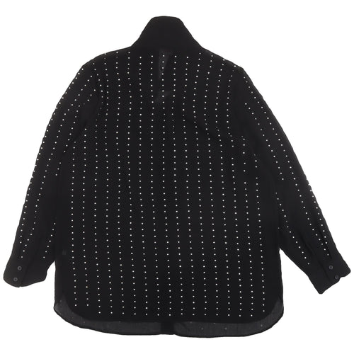 Marks and Spencer Women's Black Studded Button-Up Shirt