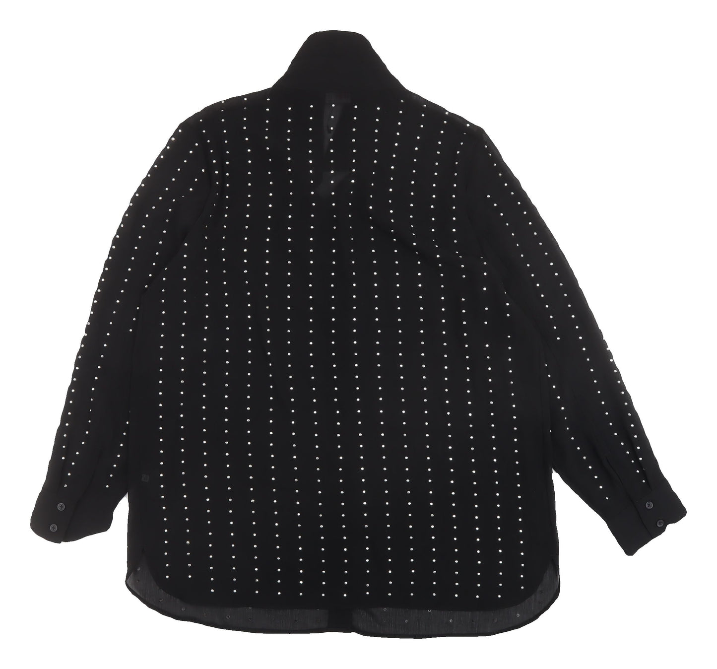 Marks and Spencer Women's Black Studded Button-Up Shirt