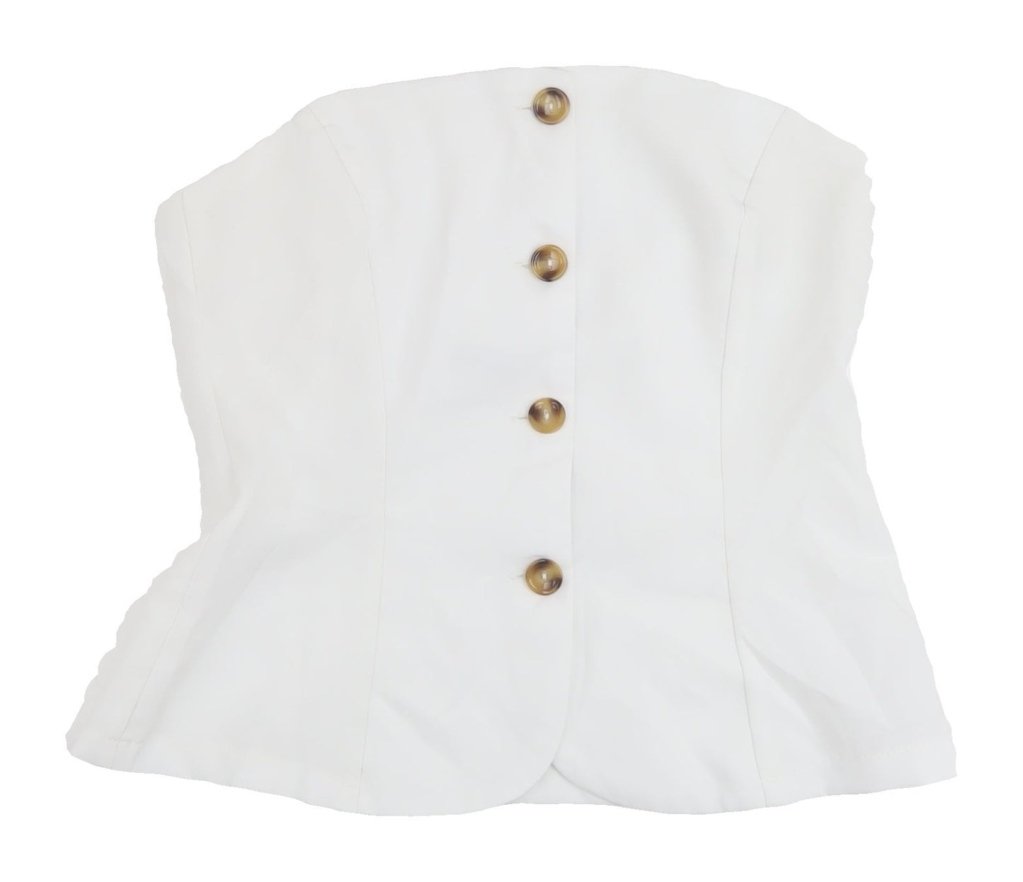 PrettyLittleThing Women's White Strapless Blouse Size 12
