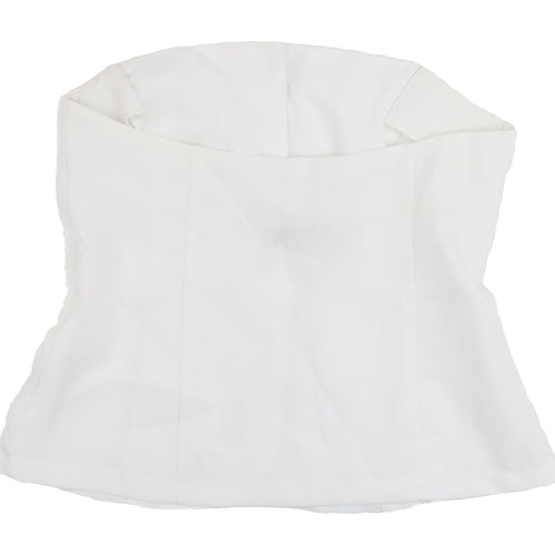 PrettyLittleThing Women's White Strapless Blouse Size 12