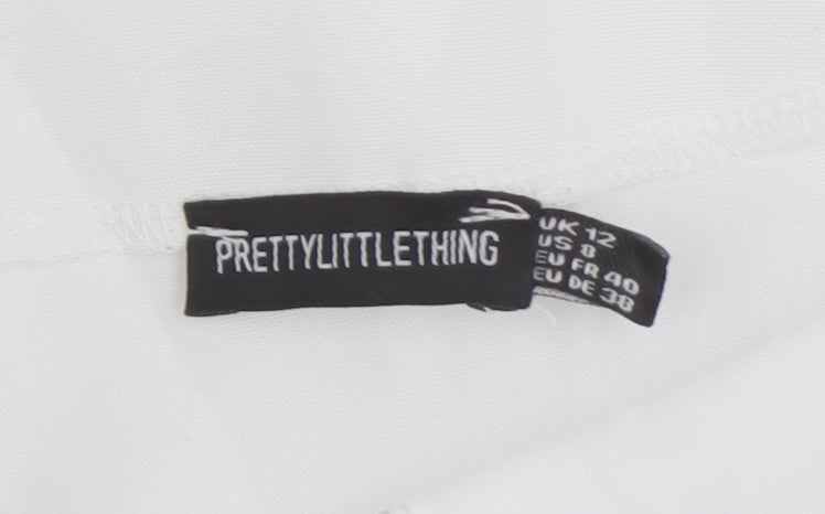 PrettyLittleThing Women's White Strapless Blouse Size 12
