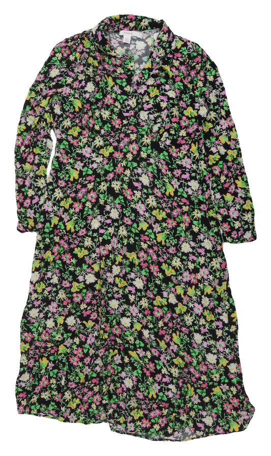 Finery Multicoloured Floral Shirt Dress Size 16