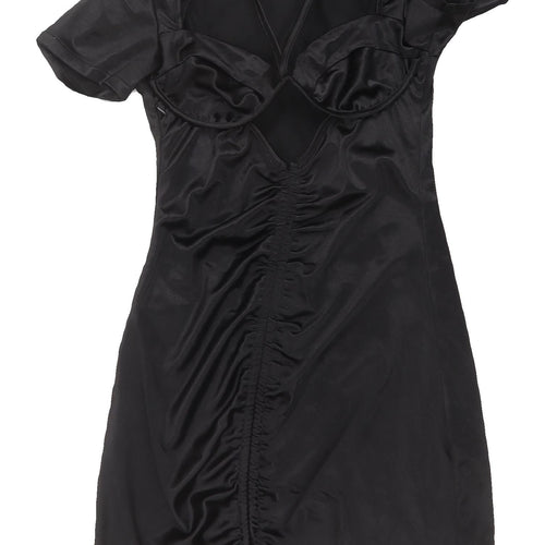 PrettyLittleThing Black Short Bodycon Dress UK 12