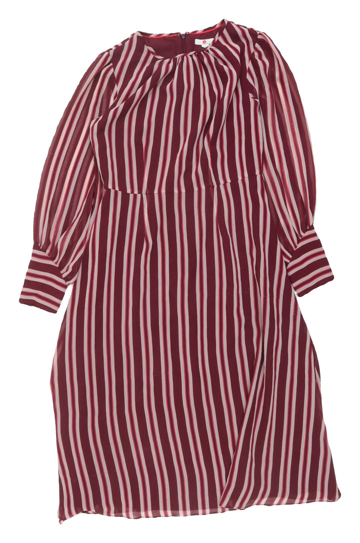 Boden Women's Red Striped Knee Length Dress 8P