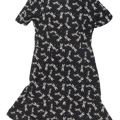 Next Women's Black Animal Print Dress Size 10