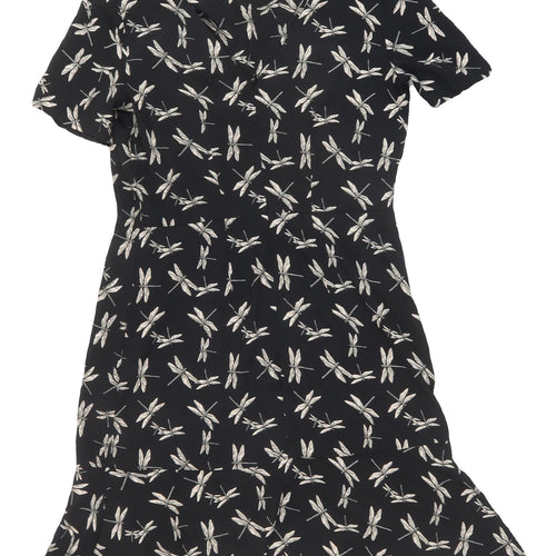 Next Women's Black Animal Print Dress Size 10