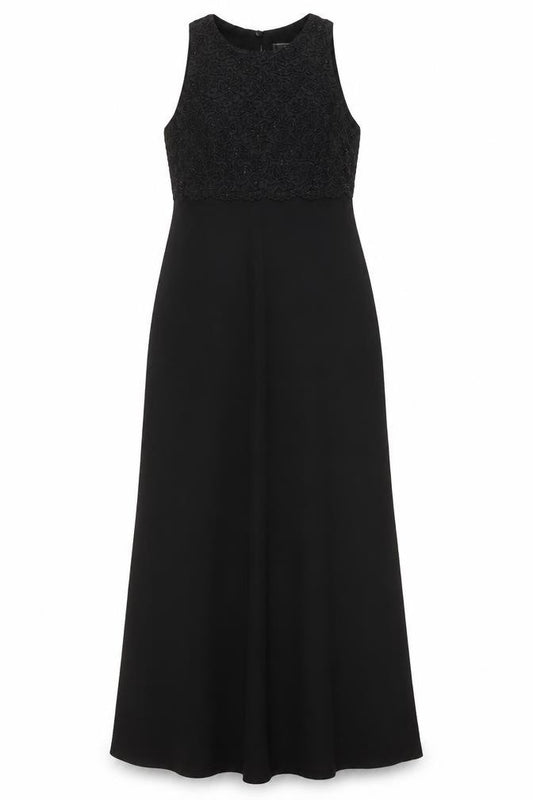 Front view of Carmen Marc Valvo Women Black A-Line Formal Dress 12
