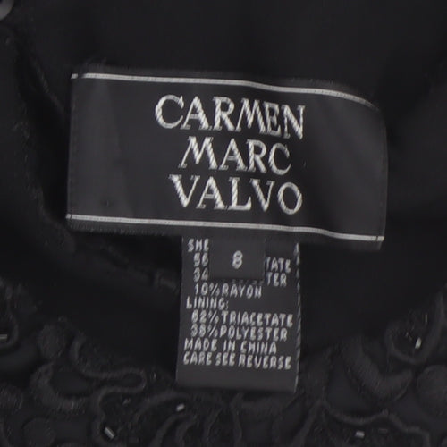 Carmen Marc Valvo Women Black A-Line Formal Dress 12