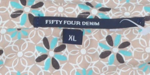 Fifty Four Denim Men's Beige Floral Shirt XL Casual