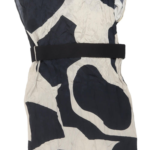 Marks and Spencer Women's Black and White Shift Dress, Size 14