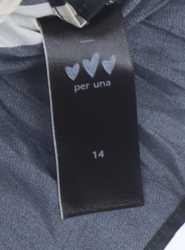 Marks and Spencer Women's Black and White Shift Dress, Size 14