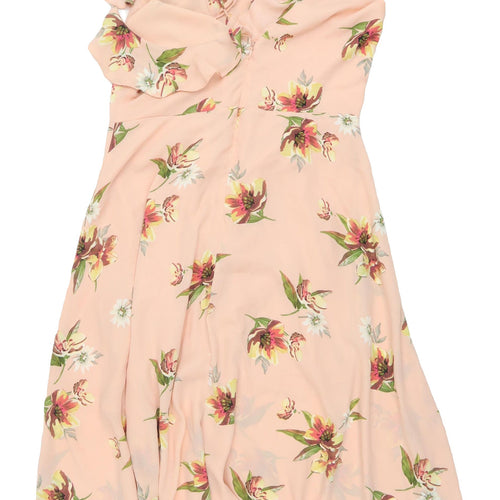 New Look Pink Floral A-Line Dress, Size 14, Sleeveless