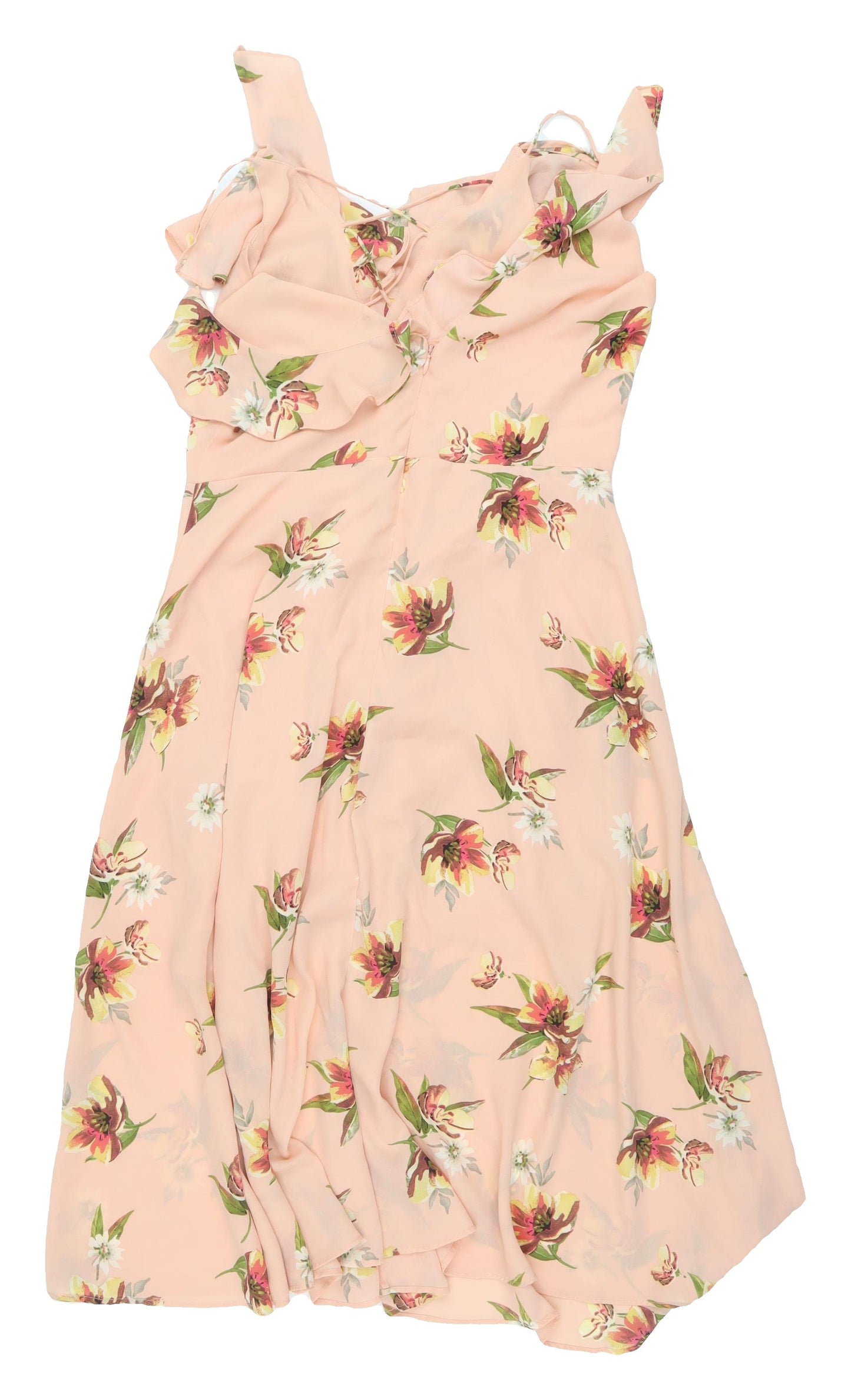 New Look Pink Floral A-Line Dress, Size 14, Sleeveless