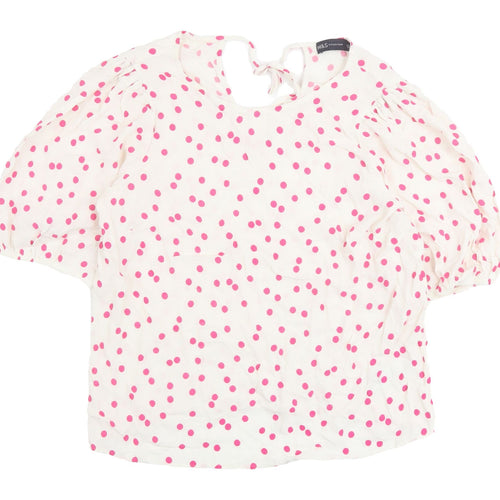 Marks and Spencer Ivory Polka Dot Blouse Size 12