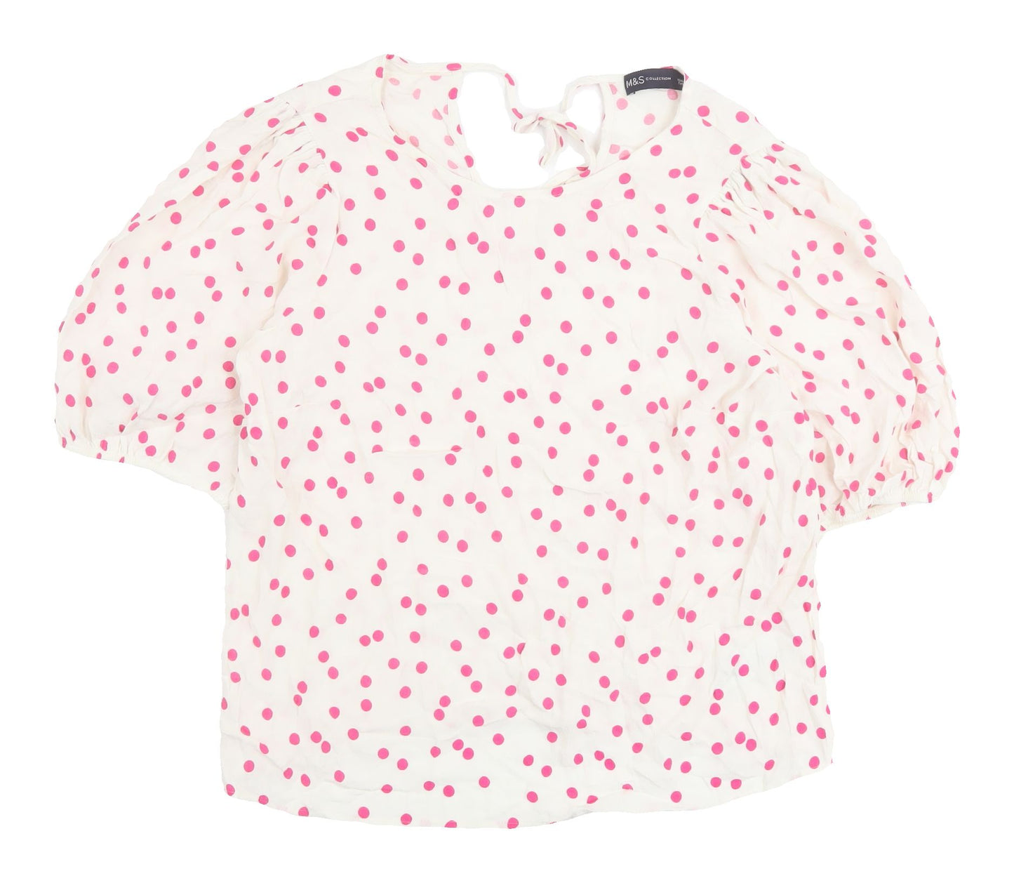 Marks and Spencer Ivory Polka Dot Blouse Size 12