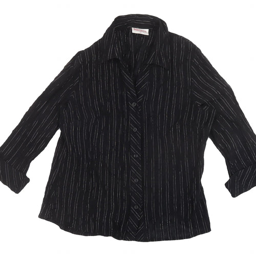 Bonmarché Women's Black Striped Button-Up Shirt