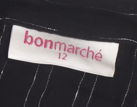 Bonmarché Women's Black Striped Button-Up Shirt