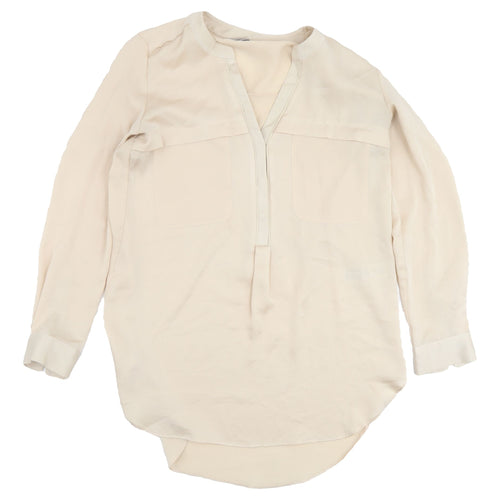 Marks and Spencer Beige V-Neck Blouse, Size 10, Women's