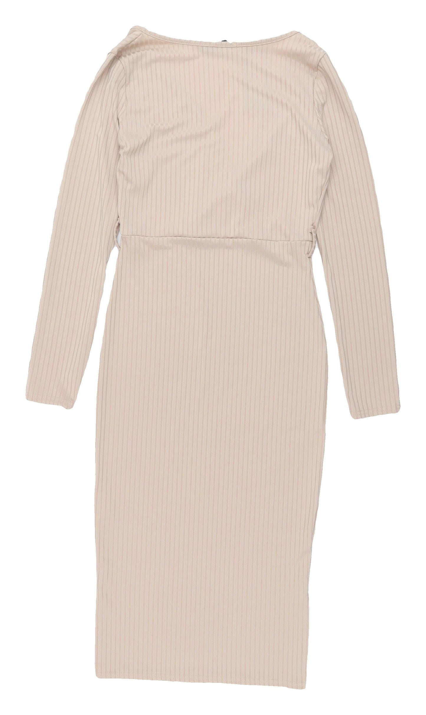 I Saw It First Beige Long Sleeve Bodycon Dress