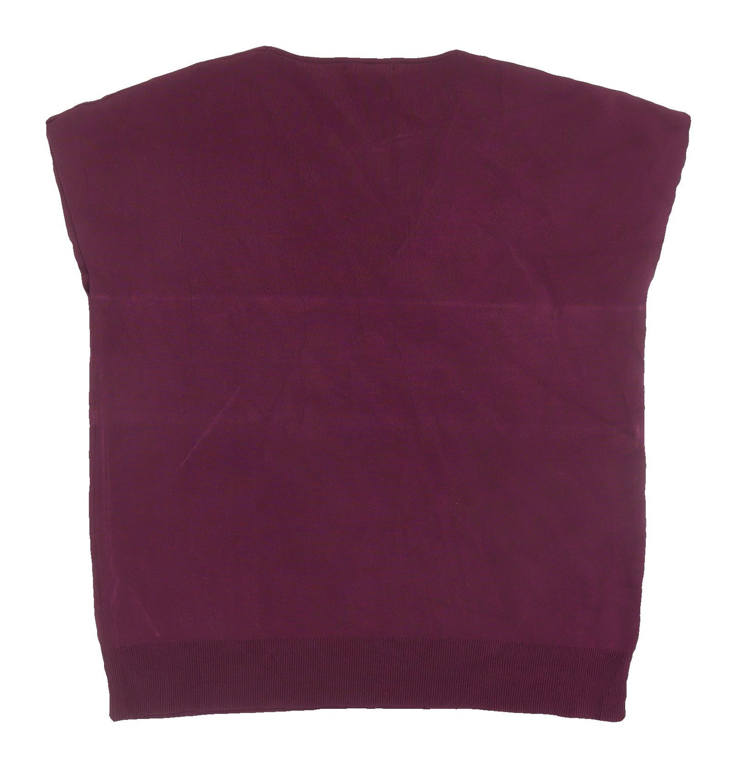 Massimo Dutti Women's Purple V-Neck Vest Jumper Small