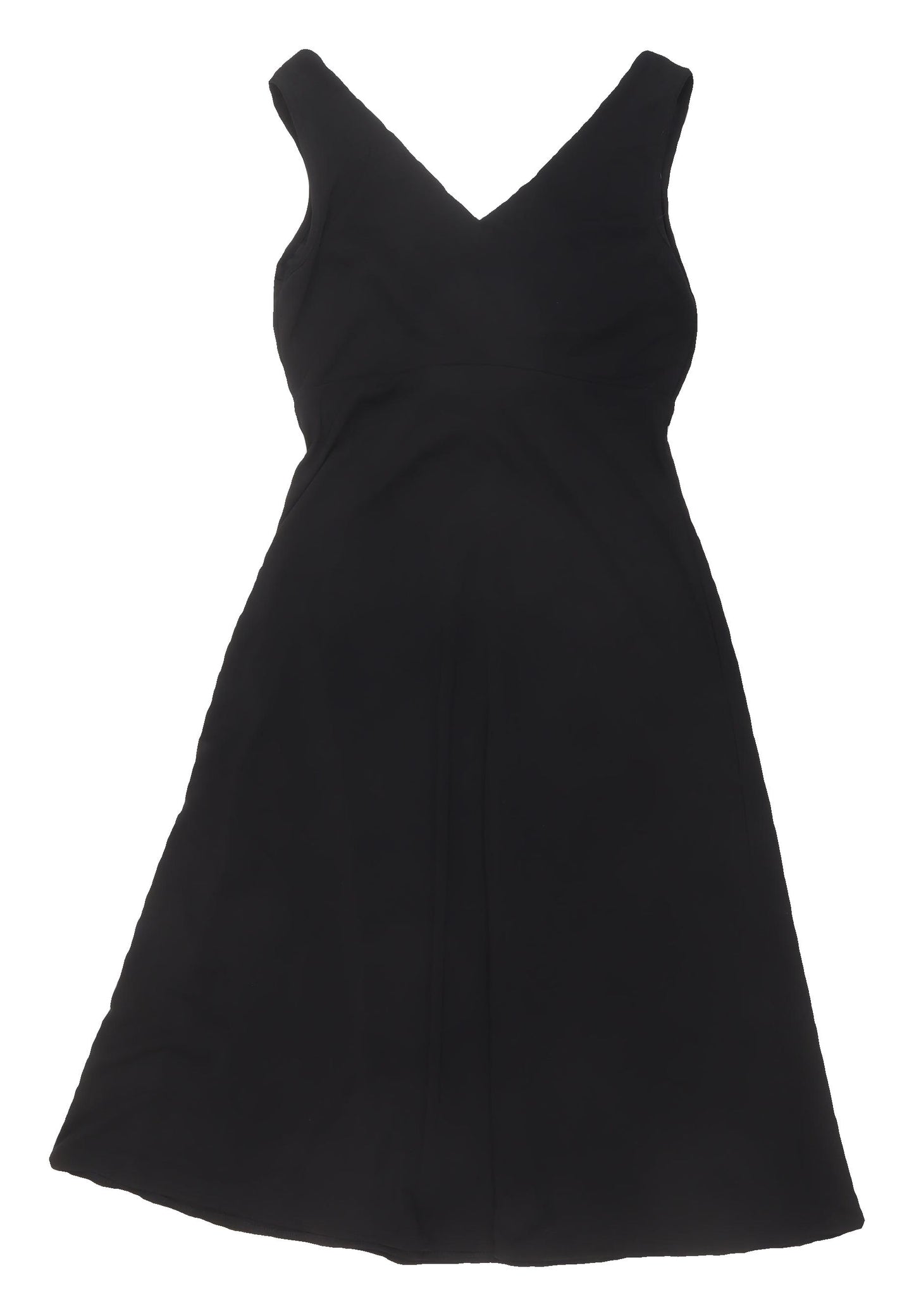 Wallis Petite Black V-Neck Wrap Dress, Size 8