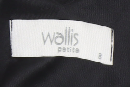Wallis Petite Black V-Neck Wrap Dress, Size 8