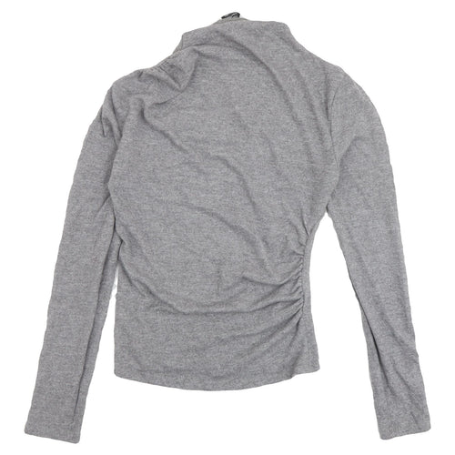 Stradivarius Women's Grey Slim Fit High Neck Jumper