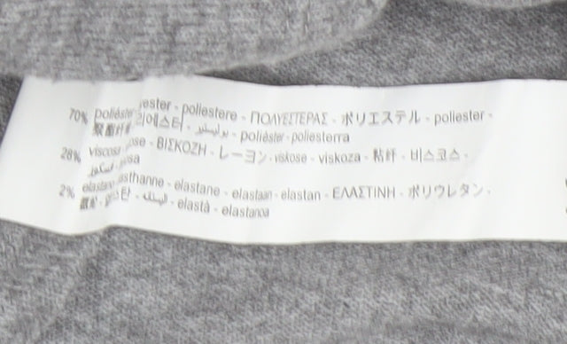 Stradivarius Women's Grey Slim Fit High Neck Jumper