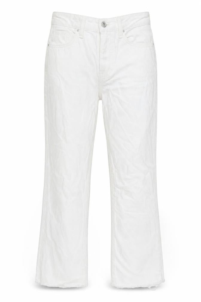 Front view of Zara Women's White Jeans, size 8, Cotton
