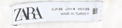Zara Women's White Jeans Size 8 Cotton
