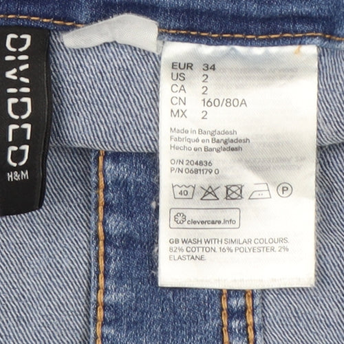 H&M Women’s Blue Denim Pinafore Dress Size 6