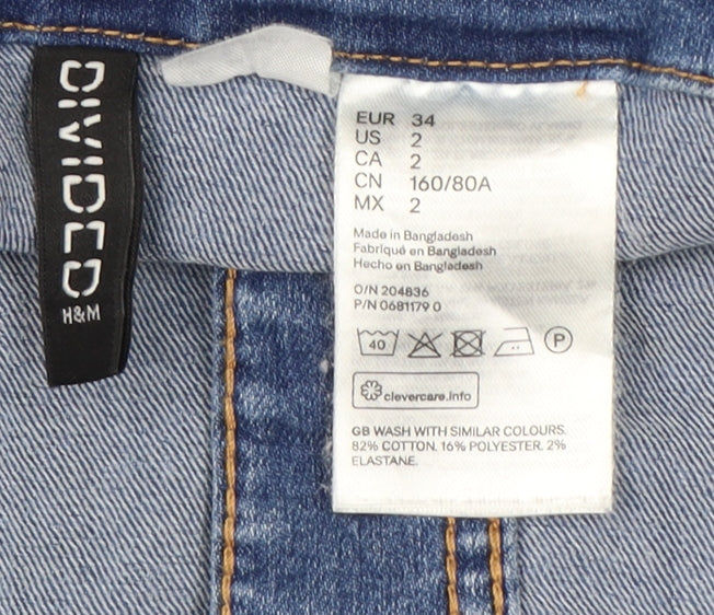 H&M Women’s Blue Denim Pinafore Dress Size 6