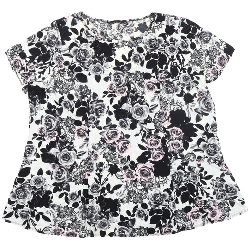 David Emanuel Women's Floral T-Shirt, Multicoloured, Size 24