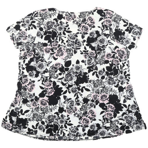 David Emanuel Women's Floral T-Shirt, Multicoloured, Size 24