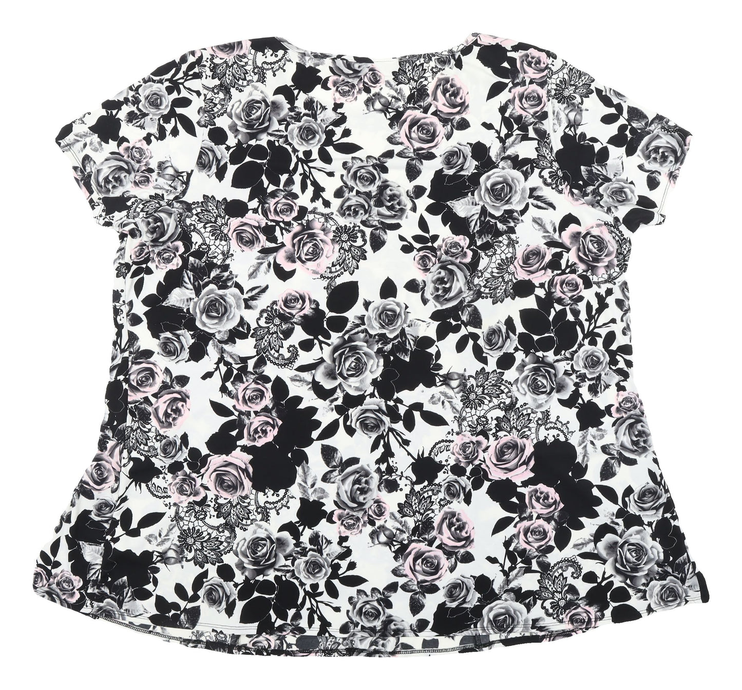 David Emanuel Women's Floral T-Shirt, Multicoloured, Size 24