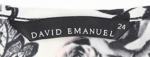 David Emanuel Women's Floral T-Shirt, Multicoloured, Size 24