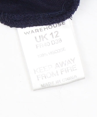 Warehouse Women's Blue A-Line Sleeveless Dress Size 12