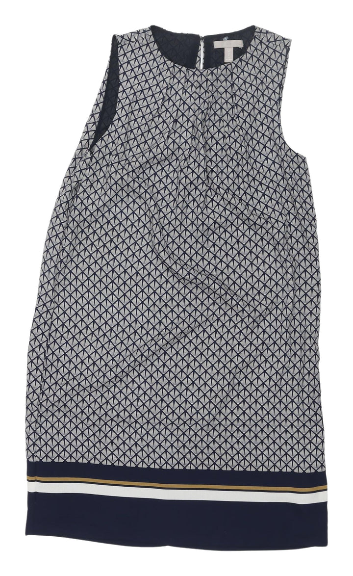 H&M Women's Geometric Shift Dress UK 8 Multicolour