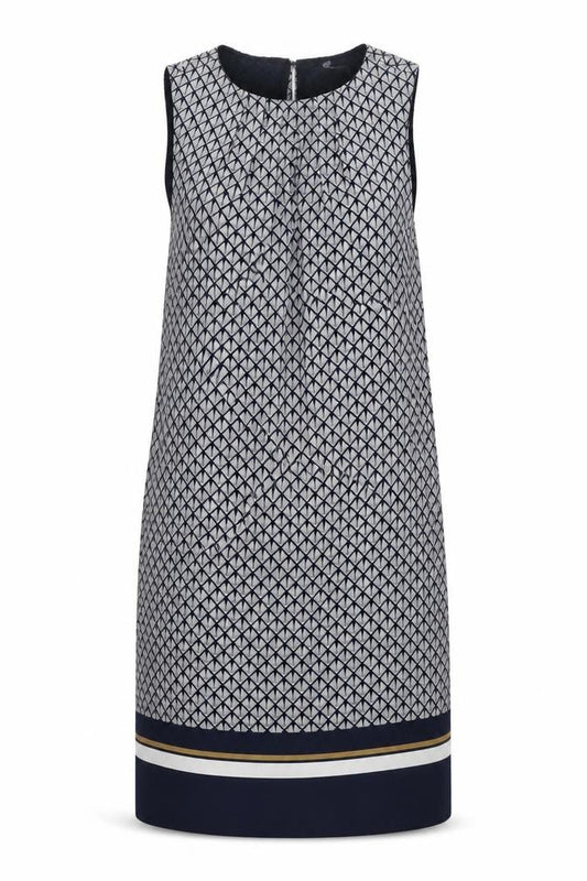 Front view of H&M Women's Geometric Shift Dress UK 8 Multicolour