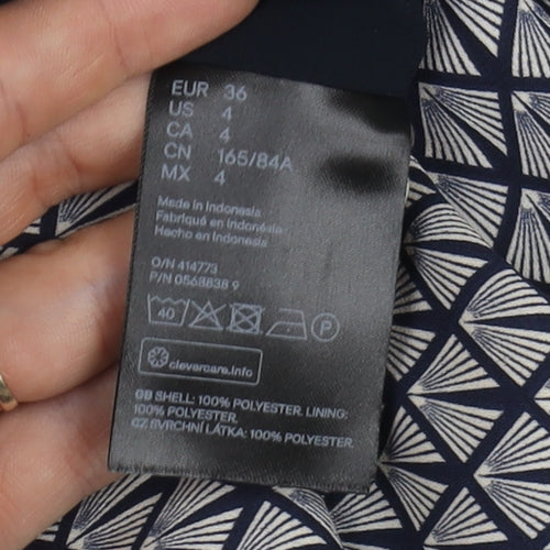 H&M Women's Geometric Shift Dress UK 8 Multicolour