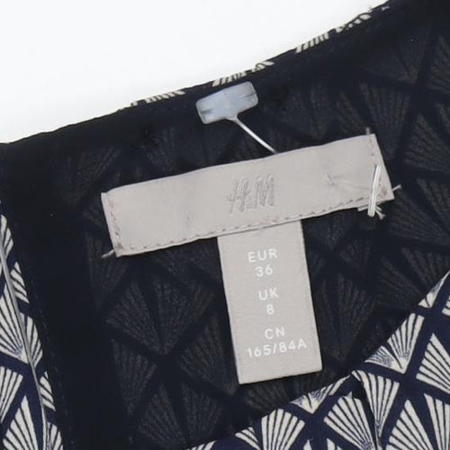 H&M Women's Geometric Shift Dress UK 8 Multicolour