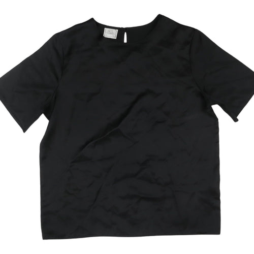 GTC Collection Black Blouse, Women's Size 14, Short Sleeve