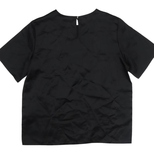 GTC Collection Black Blouse, Women's Size 14, Short Sleeve