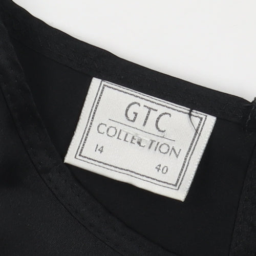 GTC Collection Black Blouse, Women's Size 14, Short Sleeve
